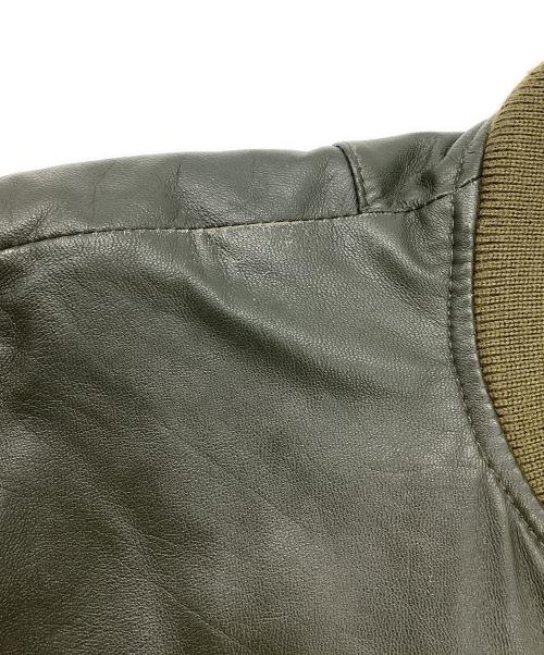 NITRAID（ナイトレイド）NITRAID (ナイトレイド) レザーブルゾン オリーブ サイズ:Lの古着・服飾アイテム