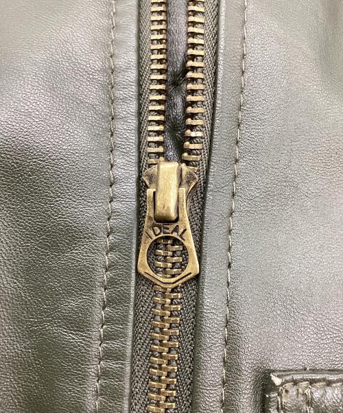 NITRAID（ナイトレイド）NITRAID (ナイトレイド) レザーブルゾン オリーブ サイズ:Lの古着・服飾アイテム