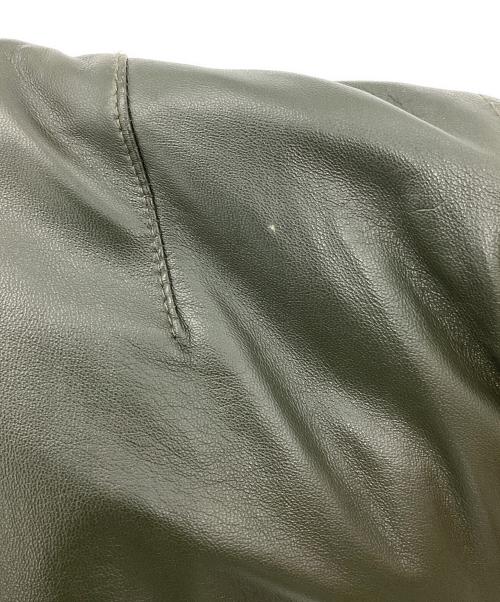 NITRAID（ナイトレイド）NITRAID (ナイトレイド) レザーブルゾン オリーブ サイズ:Lの古着・服飾アイテム