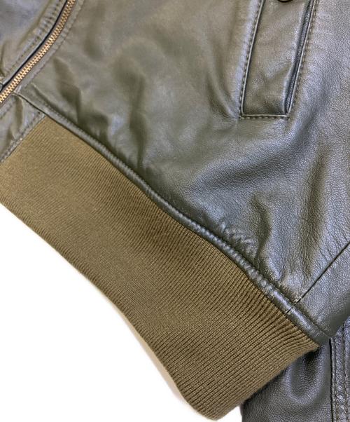 NITRAID（ナイトレイド）NITRAID (ナイトレイド) レザーブルゾン オリーブ サイズ:Lの古着・服飾アイテム