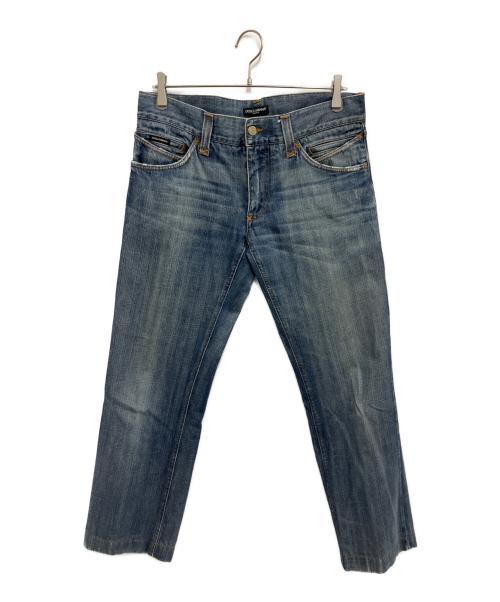 DOLCE & GABBANA（ドルチェ＆ガッバーナ）DOLCE & GABBANA (ドルチェ＆ガッバーナ) シンチバックデニムパンツ ブルー サイズ:Mの古着・服飾アイテム