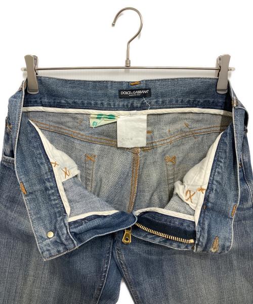DOLCE & GABBANA（ドルチェ＆ガッバーナ）DOLCE & GABBANA (ドルチェ＆ガッバーナ) シンチバックデニムパンツ ブルー サイズ:Mの古着・服飾アイテム
