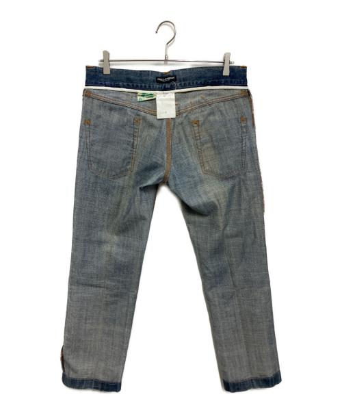 DOLCE & GABBANA（ドルチェ＆ガッバーナ）DOLCE & GABBANA (ドルチェ＆ガッバーナ) シンチバックデニムパンツ ブルー サイズ:Mの古着・服飾アイテム