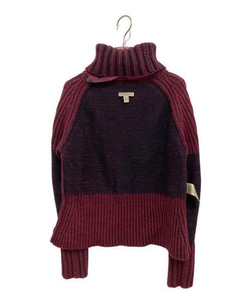 BURBERRY BRIT（バーバリーブリット）BURBERRY BRIT (バーバリーブリット) 厚手ニット レッド サイズ:XLの古着・服飾アイテム