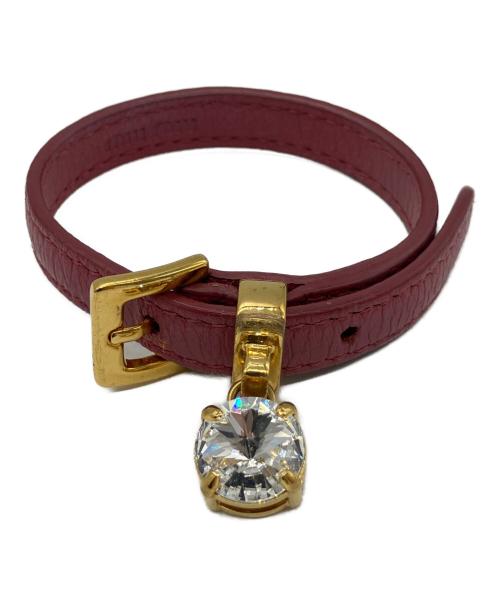 MIU MIU（ミュウミュウ）MIU MIU (ミュウミュウ) Heart Bijou Bracelet レッドの古着・服飾アイテム