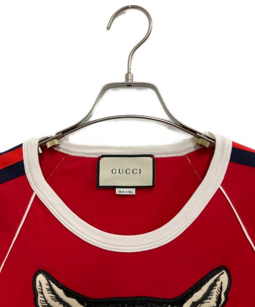 GUCCI（グッチ）GUCCI (グッチ) カットソー レッド サイズ:Mの古着・服飾アイテム