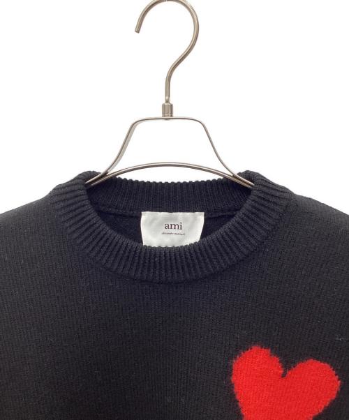 ami（アミ）ami (アミ) Ami De Coeur クルーネック セーター ブラック サイズ:XSの古着・服飾アイテム