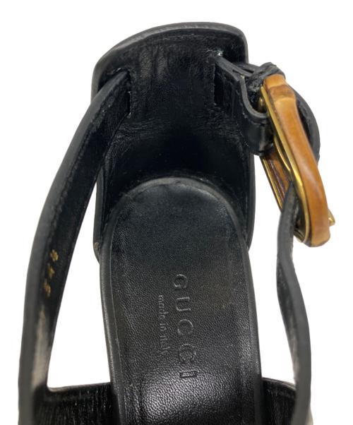 GUCCI（グッチ）GUCCI (グッチ) バンブーヒールサンダル ブラック サイズ:22.5の古着・服飾アイテム