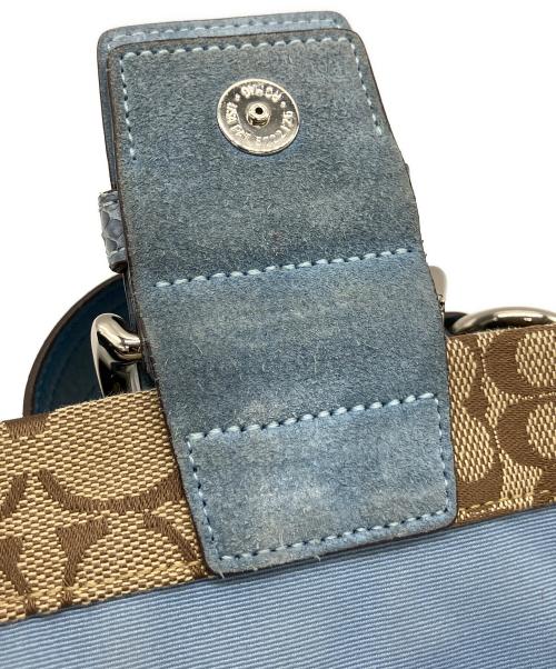 COACH（コーチ）COACH (コーチ) ハンドバッグ ブルー×ベージュの古着・服飾アイテム