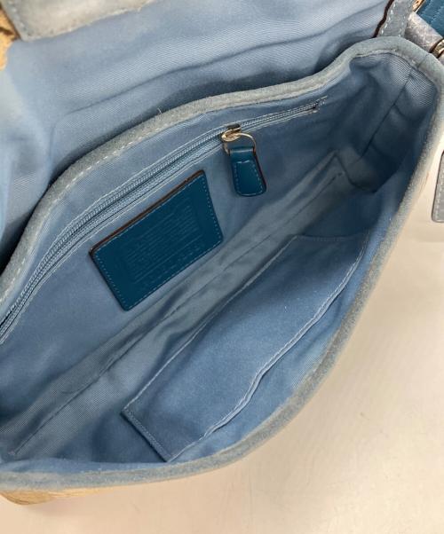COACH（コーチ）COACH (コーチ) ハンドバッグ ブルー×ベージュの古着・服飾アイテム