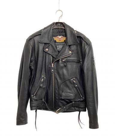 美品／希少デザイン☆Harley Davidson　ダブル　ライダース　レザー 中古・古着通販】HARLEY-DAVIDSON (ハーレーダビッドソン) ダブル