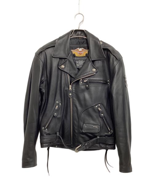 HARLEY-DAVIDSON（ハーレーダビッドソン）HARLEY-DAVIDSON (ハーレーダビッドソン) ダブルライダースジャケット ブラック サイズ:Sの古着・服飾アイテム