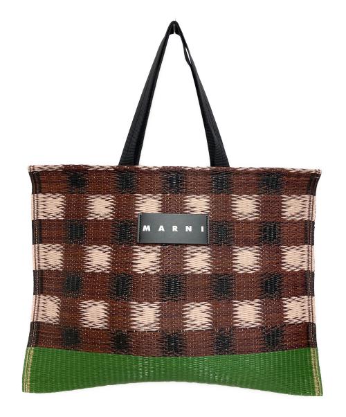 MARNI（マルニ）MARNI (マルニ) tatami tote ブラウン×グリーンの古着・服飾アイテム
