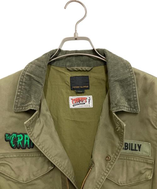 Hysteric Glamour（ヒステリックグラマー）Hysteric Glamour (ヒステリックグラマー) 刺繍ミリタリージャケット カーキ サイズ:Sの古着・服飾アイテム