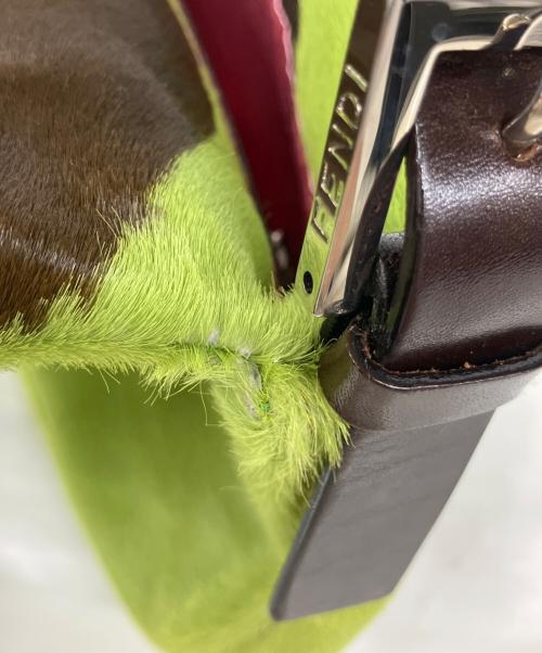 FENDI（フェンディ）FENDI (フェンディ) ショルダーバッグ 黄緑×ブラウンの古着・服飾アイテム