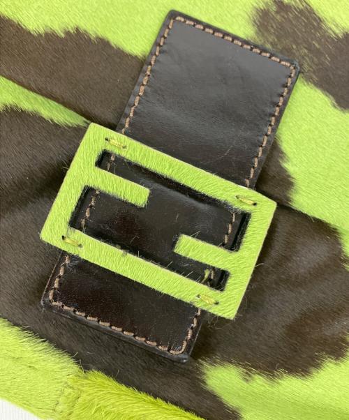 FENDI（フェンディ）FENDI (フェンディ) ショルダーバッグ 黄緑×ブラウンの古着・服飾アイテム