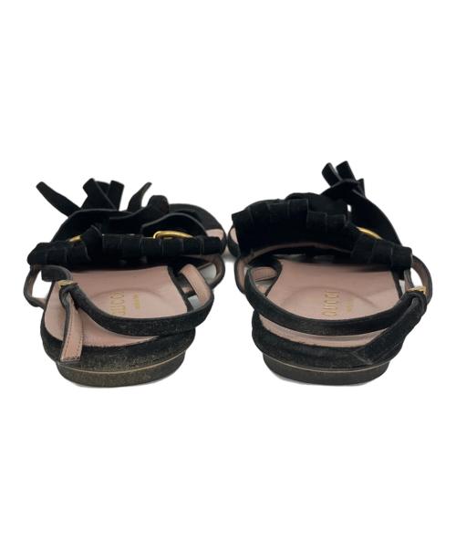 GUCCI（グッチ）GUCCI (グッチ) ホースビットフリンジサンダル ブラック サイズ:24の古着・服飾アイテム