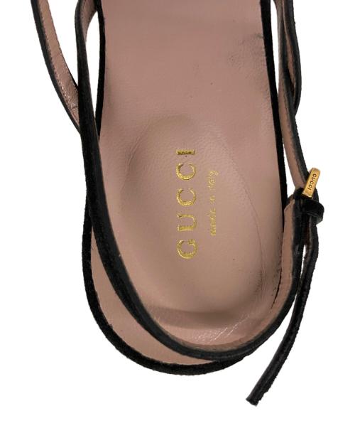 GUCCI（グッチ）GUCCI (グッチ) ホースビットフリンジサンダル ブラック サイズ:24の古着・服飾アイテム