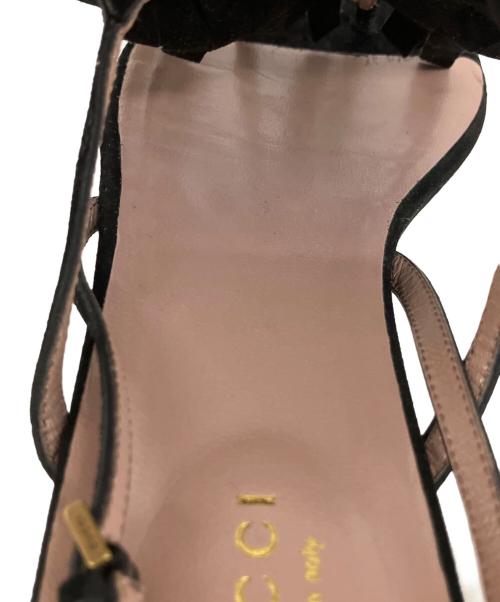 GUCCI（グッチ）GUCCI (グッチ) ホースビットフリンジサンダル ブラック サイズ:24の古着・服飾アイテム