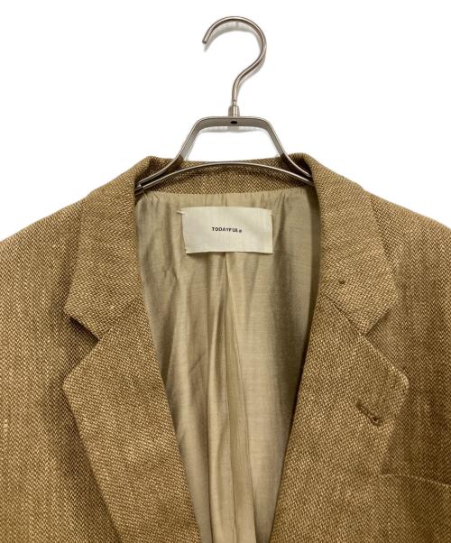 TODAYFUL（トゥデイフル）TODAYFUL (トゥデイフル) Boyfriend Linen Jacket ブラウン サイズ:36の古着・服飾アイテム