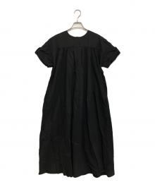 theory luxe（セオリーリュクス）の古着「Crisp Linen Estelle半袖ワンピース」｜ブラック