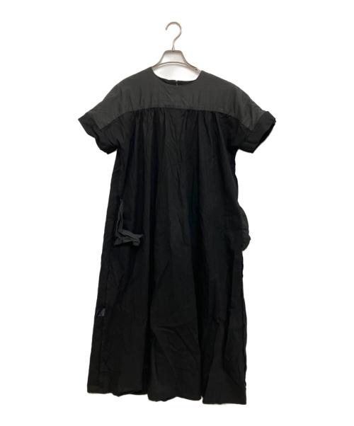 theory luxe（セオリーリュクス）theory luxe (セオリーリュクス) Crisp Linen Estelle半袖ワンピース ブラック サイズ:Mの古着・服飾アイテム