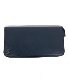 PRADA（プラダ）の古着「ラウンドファスナー財布」｜ネイビー
