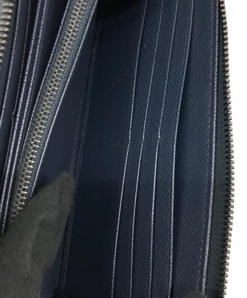 PRADA（プラダ）PRADA (プラダ) ラウンドファスナー財布 ネイビーの古着・服飾アイテム