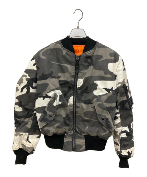 ALPHA INDUSTRIES（アルファインダストリーズ）ALPHA INDUSTRIES (アルファインダストリーズ) フライトジャケット グレー×オレンジ サイズ:Mの古着・服飾アイテム