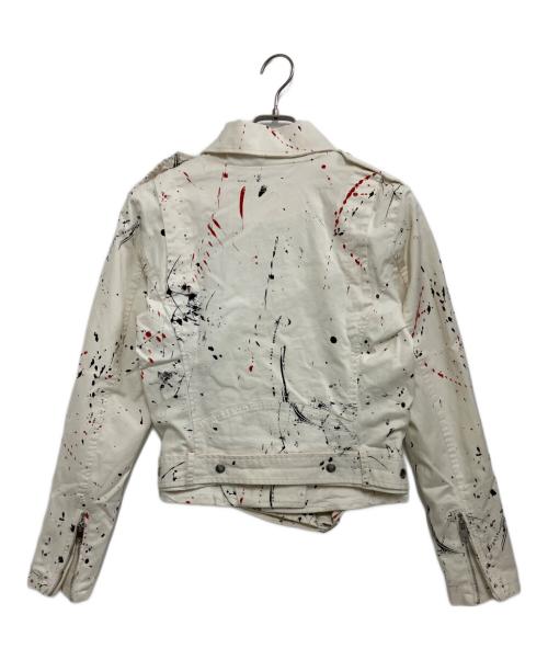 DIESEL（ディーゼル）DIESEL (ディーゼル) ライダースジャケット アイボリー サイズ:Mの古着・服飾アイテム