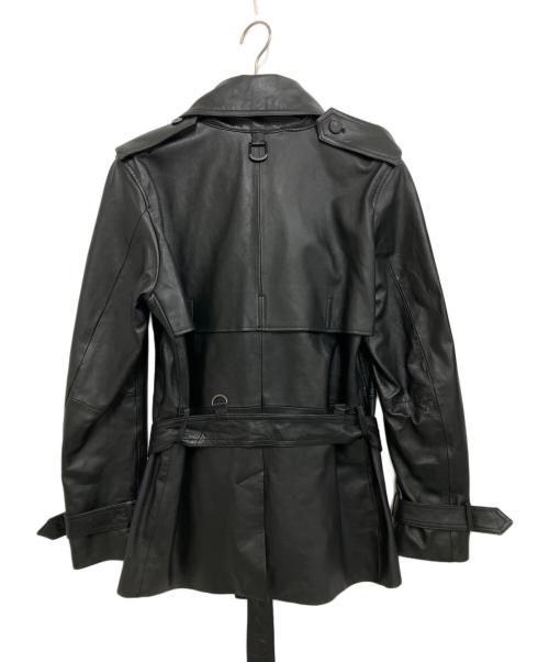Roen（ロエン）Roen (ロエン) SEMANTIC DESIGN (セマンティックデザイン) ラムレザーミドルトレンチ ブラック サイズ:Mの古着・服飾アイテム