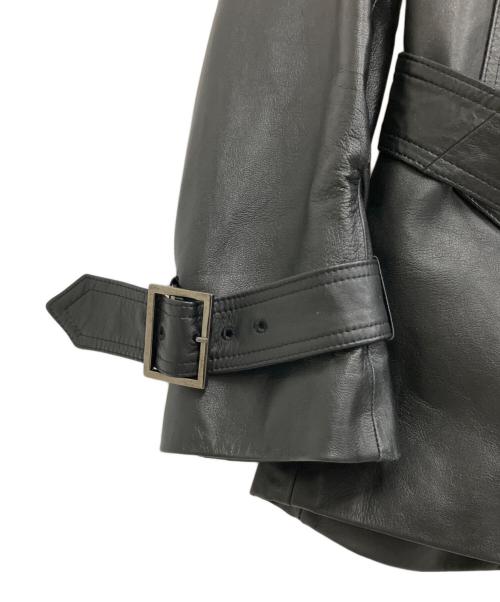 Roen（ロエン）Roen (ロエン) SEMANTIC DESIGN (セマンティックデザイン) ラムレザーミドルトレンチ ブラック サイズ:Mの古着・服飾アイテム