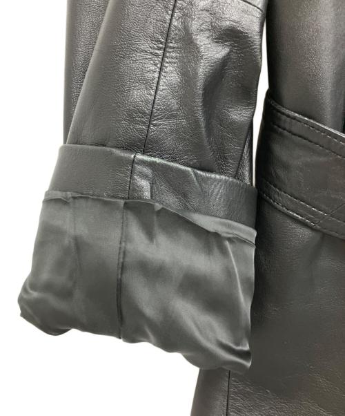 Roen（ロエン）Roen (ロエン) SEMANTIC DESIGN (セマンティックデザイン) ラムレザーミドルトレンチ ブラック サイズ:Mの古着・服飾アイテム