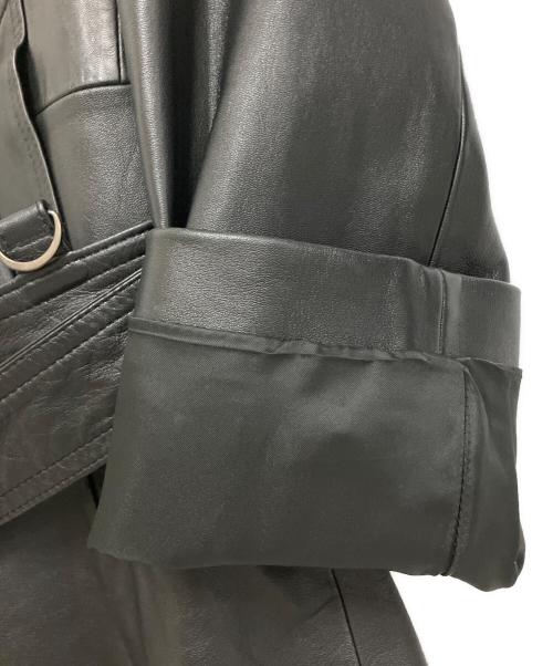 Roen（ロエン）Roen (ロエン) SEMANTIC DESIGN (セマンティックデザイン) ラムレザーミドルトレンチ ブラック サイズ:Mの古着・服飾アイテム