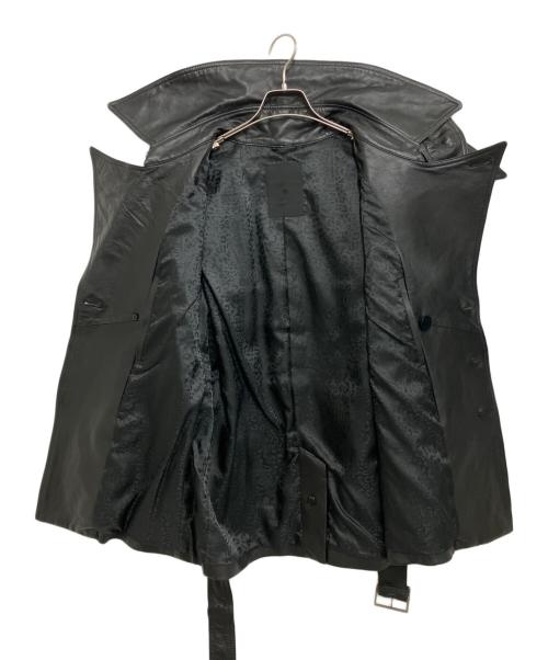 Roen（ロエン）Roen (ロエン) SEMANTIC DESIGN (セマンティックデザイン) ラムレザーミドルトレンチ ブラック サイズ:Mの古着・服飾アイテム