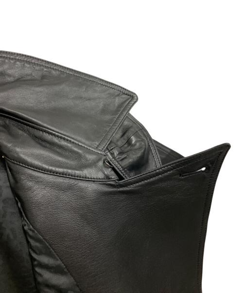 Roen（ロエン）Roen (ロエン) SEMANTIC DESIGN (セマンティックデザイン) ラムレザーミドルトレンチ ブラック サイズ:Mの古着・服飾アイテム