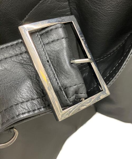 Roen（ロエン）Roen (ロエン) SEMANTIC DESIGN (セマンティックデザイン) ラムレザーミドルトレンチ ブラック サイズ:Mの古着・服飾アイテム