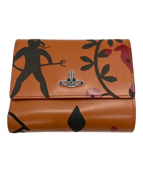 Vivienne Westwood（ヴィヴィアンウエストウッド）Vivienne Westwood (ヴィヴィアンウエストウッド) 3つ折りがま口財布 オレンジの古着・服飾アイテム