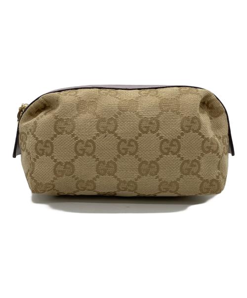 GUCCI（グッチ）GUCCI (グッチ) コスメポーチ ブラウン×パープルの古着・服飾アイテム