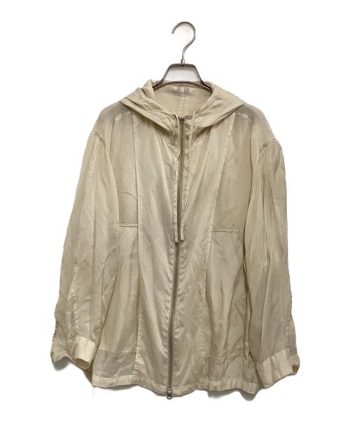 CLANE（クラネ）CLANE (クラネ) シアーエアリージップフーディ ベージュ サイズ:1の古着・服飾アイテム