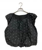 CLANEクラネ）の古着「W FACE DOT SLEEVELESS RIBBON TOPS」｜ブラック