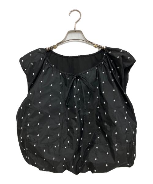 CLANE（クラネ）CLANE (クラネ) W FACE DOT SLEEVELESS RIBBON TOPS ブラック サイズ:1の古着・服飾アイテム