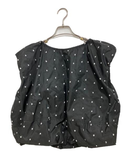CLANE（クラネ）CLANE (クラネ) W FACE DOT SLEEVELESS RIBBON TOPS ブラック サイズ:1の古着・服飾アイテム
