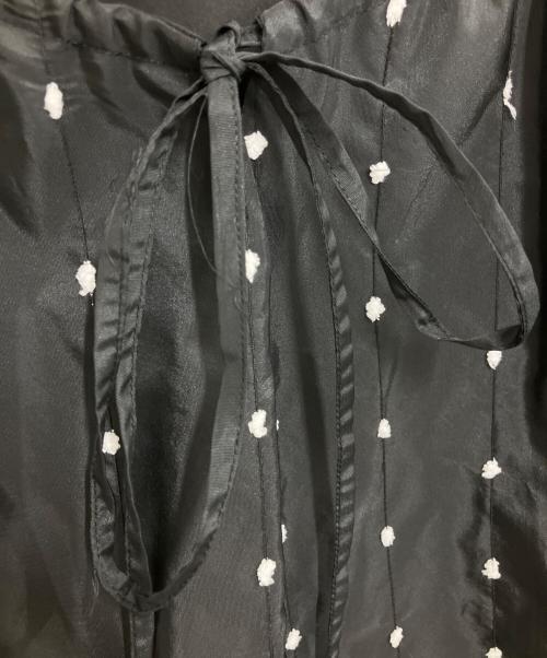 CLANE（クラネ）CLANE (クラネ) W FACE DOT SLEEVELESS RIBBON TOPS ブラック サイズ:1の古着・服飾アイテム