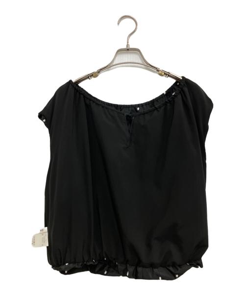CLANE（クラネ）CLANE (クラネ) W FACE DOT SLEEVELESS RIBBON TOPS ブラック サイズ:1の古着・服飾アイテム