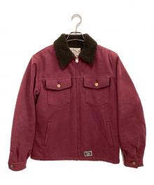CALLEE（キャリー）の古着「Canvas Boa Jacket」｜ワインレッド