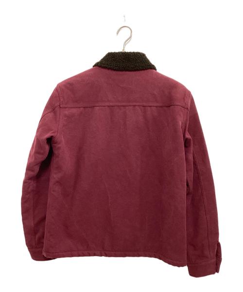 CALLEE（キャリー）CALLEE (キャリー) Canvas Boa Jacket ワインレッド サイズ:Mの古着・服飾アイテム