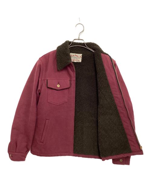 CALLEE（キャリー）CALLEE (キャリー) Canvas Boa Jacket ワインレッド サイズ:Mの古着・服飾アイテム