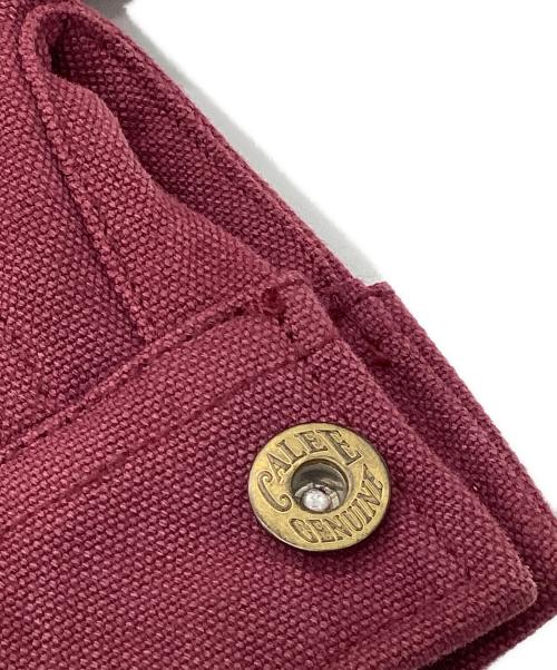 CALLEE（キャリー）CALLEE (キャリー) Canvas Boa Jacket ワインレッド サイズ:Mの古着・服飾アイテム