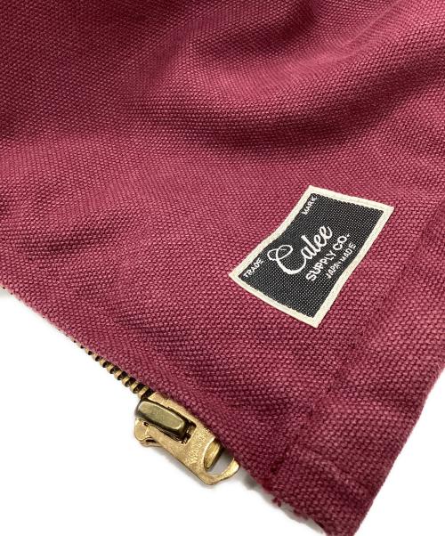 CALLEE（キャリー）CALLEE (キャリー) Canvas Boa Jacket ワインレッド サイズ:Mの古着・服飾アイテム